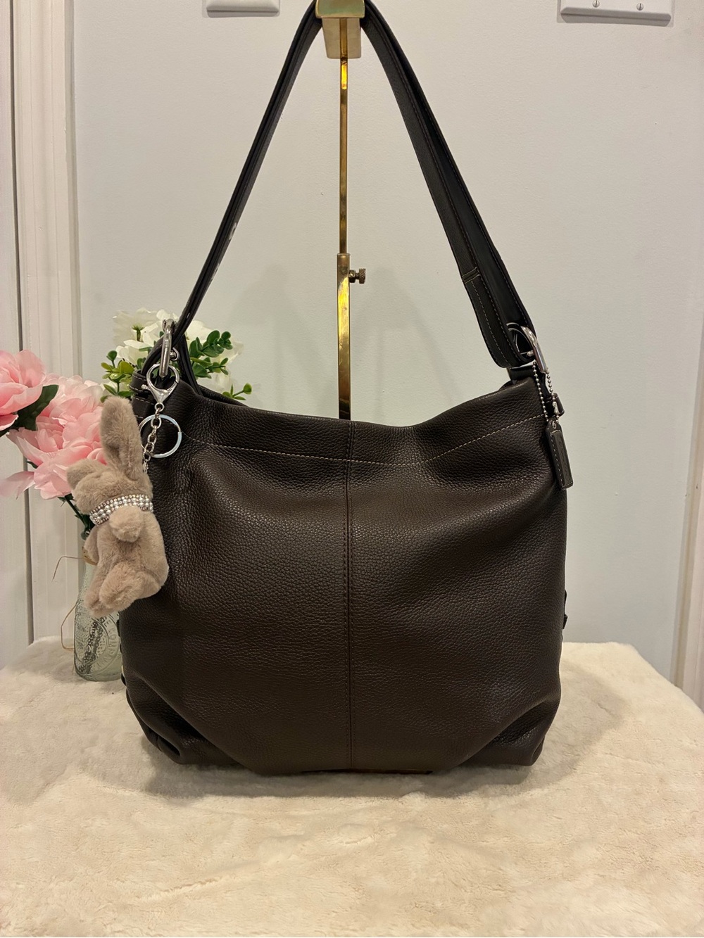 Coach F15064 K1176 Convertible Pebbled Leather Hobo Shoulder Bag
